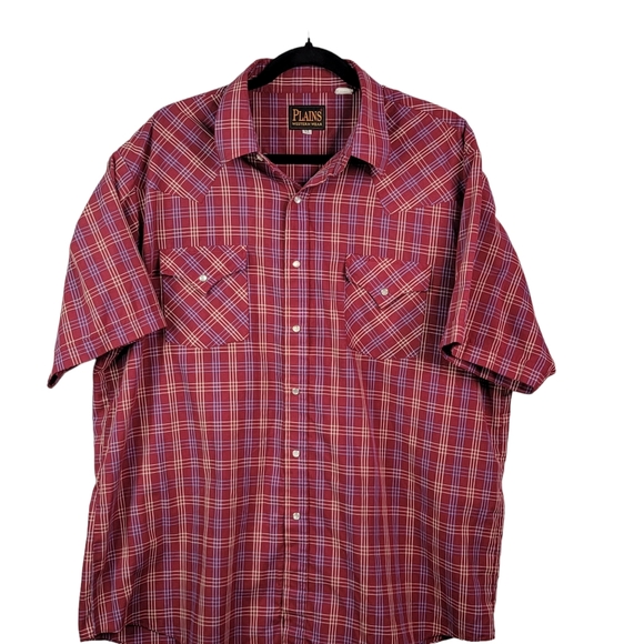 Plains Western Wear Vintage Cowboy Western Ranchwear Plaid Pearl Snap Shirt XL - Picture 2 of 11